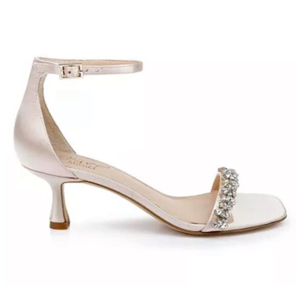 Jewel Badgely Mischka Angel Gold Metallic Jeweled Sandals Size 6.5 New in box - Picture 2 of 10